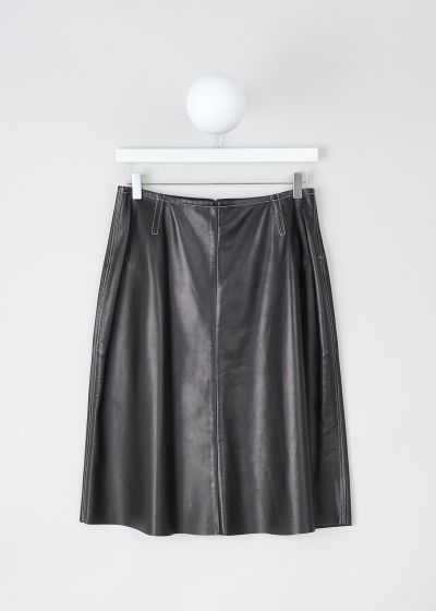 Celine Flared black leather skirt  photo 2