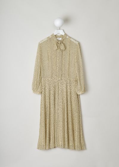 Celine Yellow silk dress with dotted print photo 2