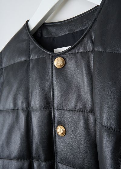 Celine Black leather matelassé jacket