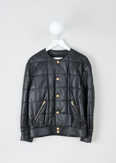 Celine Black leather matelassé jacket photo 2