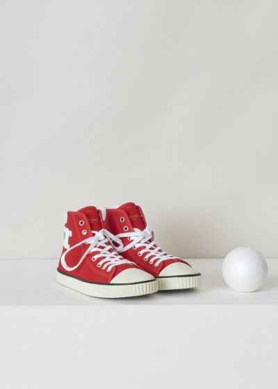 Celine Bright red lace up sneakers 