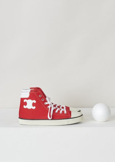 Celine Bright red lace up sneakers  photo 2