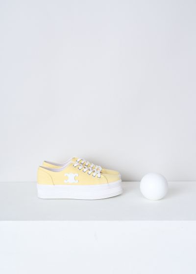 Celine Butter yellow canvas Jane sneakers photo 2