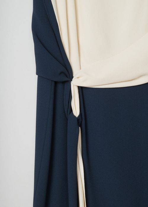 Chloé Dropped waist dress in beige and blue 