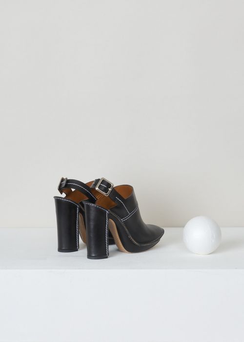 Chloé Black clog mule with white stitching