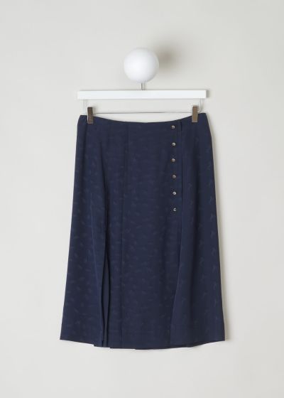 Chloé Blue silk jacquard skirt with silver-toned buttons photo 2