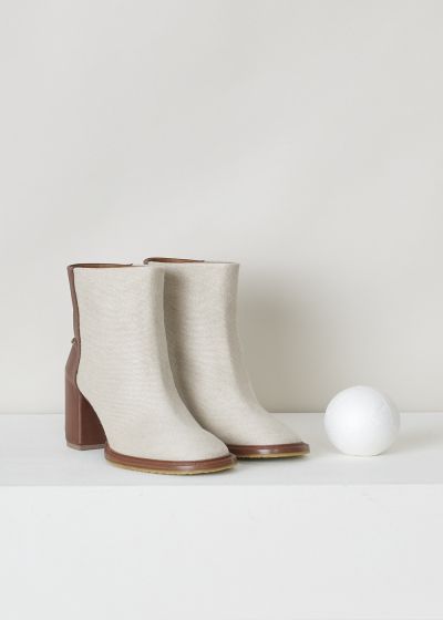 Chloé Beige ankle boots with brown heel 
