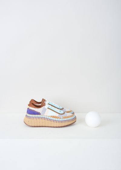 Chloé Blue-and-brown Nama sneakers photo 2