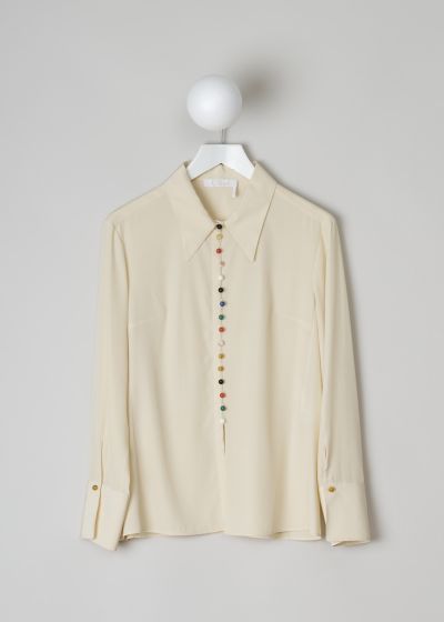 Chloé Beige blouse with multicolored bead buttons  photo 2