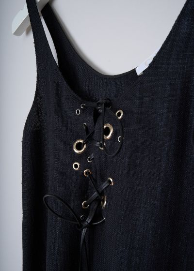 Chloé Black sleeveless top with corset detailing