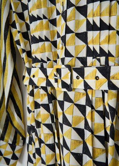 Chloé Yellow geometric-print shirt dress