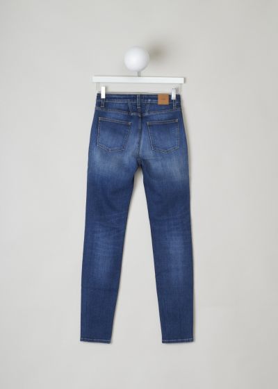 Closed, Mid-blue skinny fit jeans, lizzy_C91099_08C_W7, blue, back, Mid-blue jeans made in skinny and high-waist fit. 