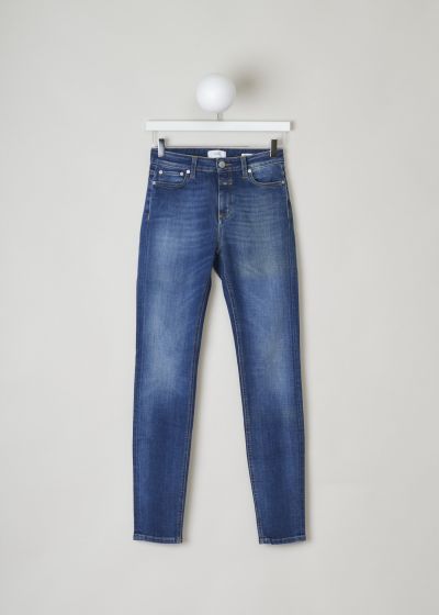 Closed, Mid-blue skinny fit jeans, lizzy_C91099_08C_W7, blue, front, Mid-blue jeans made in skinny and high-waist fit. 
