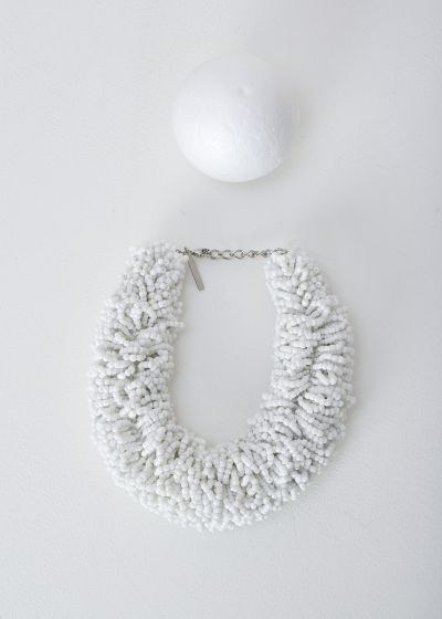Dries van Noten White glass beaded choker necklace photo 2
