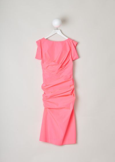 Dries van Noten Neon pink draped dress photo 2