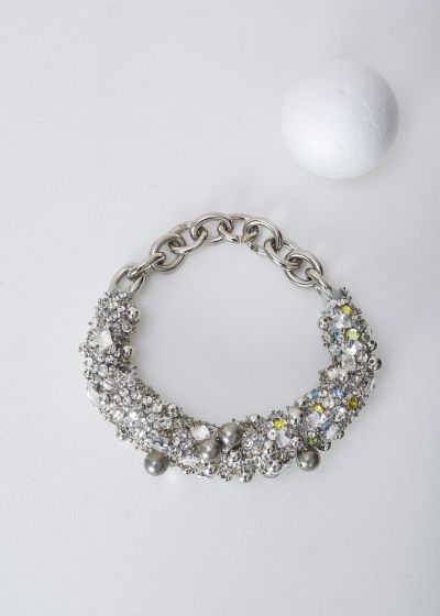 Dries van Noten Silver beaded choker with colorful detail photo 2