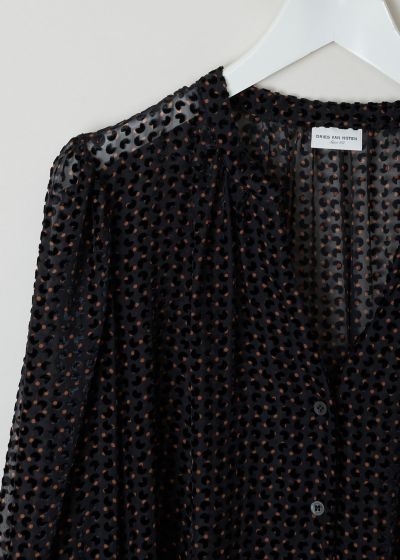 Dries van Noten Black sheer printed blouse