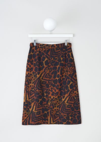 Dries van Noten Brown animal-print pencil skirt  photo 2