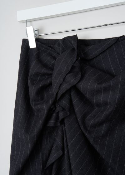 Dries van Noten Anthracite pinstripe midi Sinam skirt