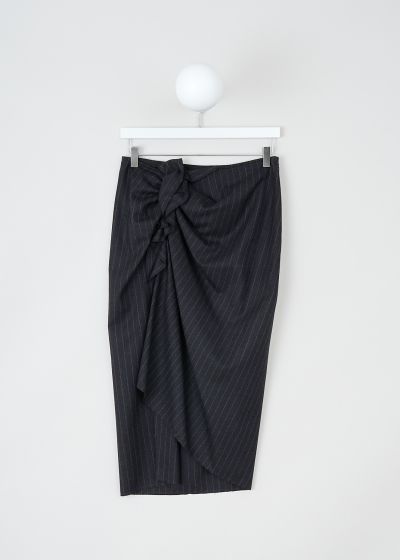 Dries van Noten Anthracite pinstripe midi Sinam skirt photo 2