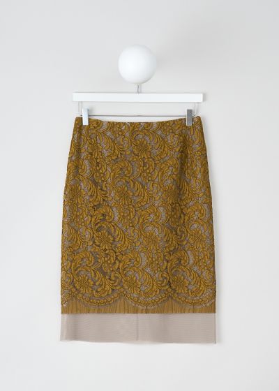 Dries van Noten Floral-embroidered khaki Slacy midi skirt photo 2