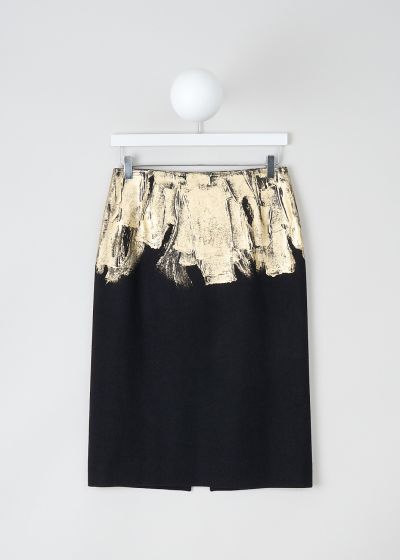 Dries van Noten Black Salby skirt with painterly gold front  photo 2