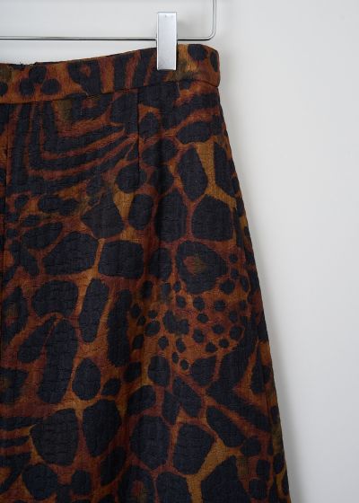 Dries van Noten Brown animal-print pencil skirt 