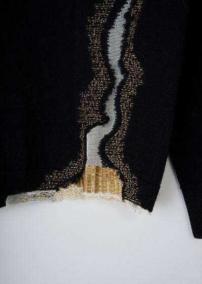 Dries van Noten Black Touraya sweater with gold beading