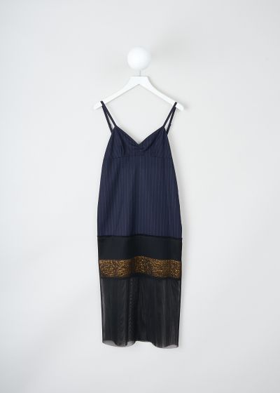 Dries van Noten Navy blue pinstripe Damiana dress  photo 2