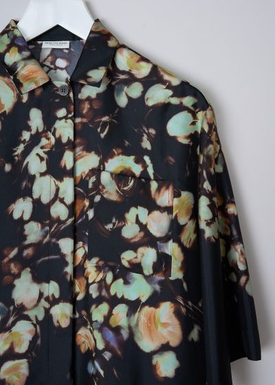 Dries van Noten Silk midi shirt dress with floral print