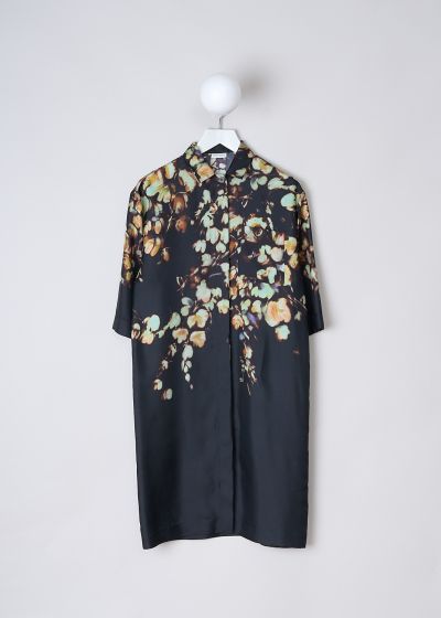 Dries van Noten Silk midi shirt dress with floral print photo 2