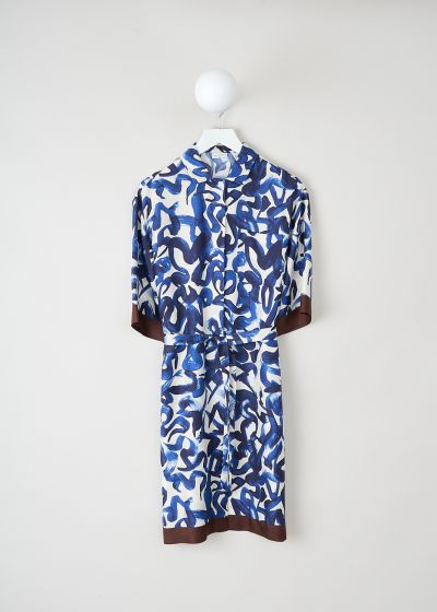 Dries van Noten Doralia dress in white-and-blue print photo 2
