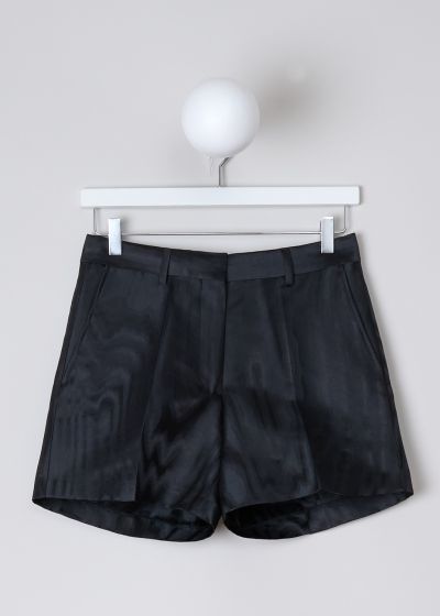 Dries van Noten Black satin shorts with marble print  photo 2