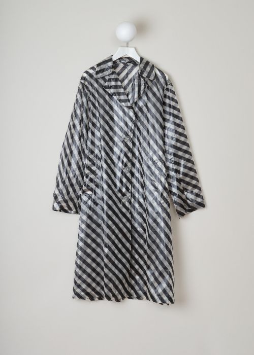 Dries van Noten Diagonally striped black and grey rubor coat photo 2