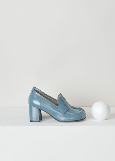 Dries van Noten Heeled penny loafers in turquoise photo 2