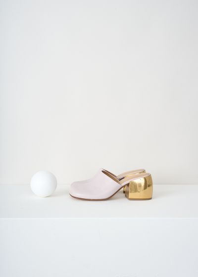 Dries van Noten Ivory mules with gold-tone heel photo 2