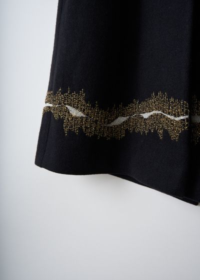 Dries van Noten Black Richy coat with gold trim detail