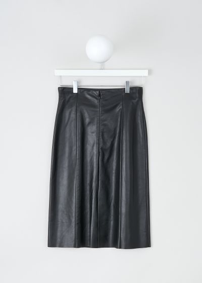 Drome Black leather midi skirt