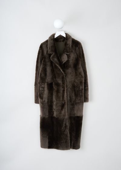 Drome Reversible brown shearling coat photo 2