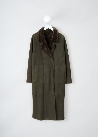 Drome Reversible brown shearling coat