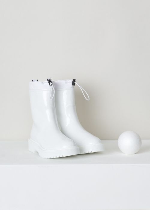 Hogan Coated leather boots in metallic white