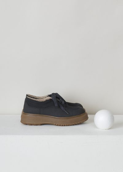 Hogan Black lace-up shoes with teddy lining photo 2