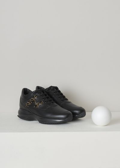Hogan Black sneakers with bejeweled H 