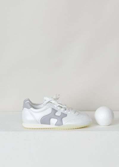Hogan Iridescent white low top sneakers with purple H photo 2
