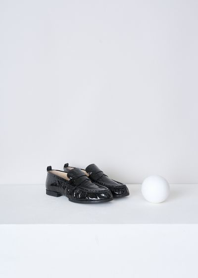 Tods Black lacquer loafers