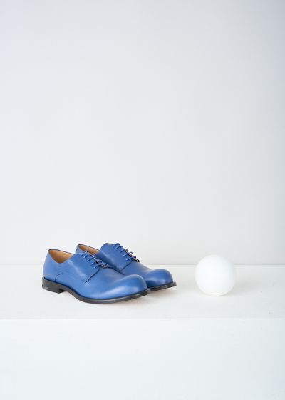 Jil Sander Cobalt blue leather derby shoes