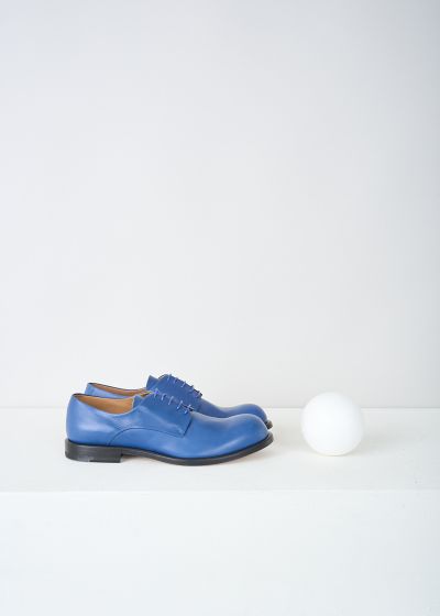 Jil Sander Cobalt blue leather derby shoes photo 2