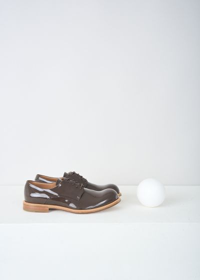 Jil Sander Dark brown patent leather derby shoes photo 2