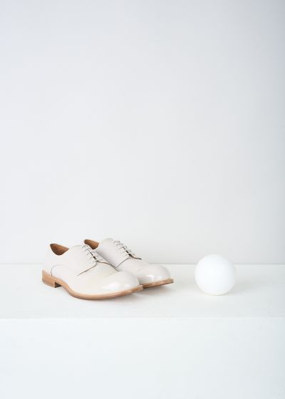 Jil Sander Light grey patent leather derby shoes