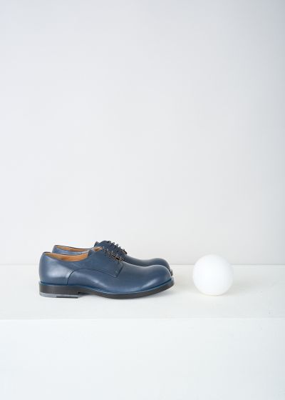 Jil Sander Petrol blue leather derby shoes photo 2